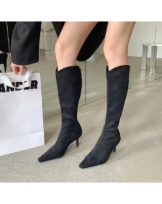 2022 Autumn New Leather Over -the-knee High Boots Women's High Heels St iletto Winter Shoes Women's Sexy Party Club High Boots