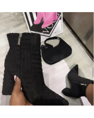 Women's Brand Luxury High Heels Fashion Green Towel Warm Street Style Women's Boots Pointed Toe Fashion Women's Boots