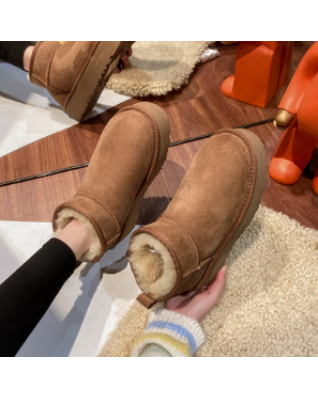 Brand Designer Women's Plush Winter Plush Warm Shoes Unisex Outdoor Waterproof Comfo rtable Casual Shoes Zapatos De Mujer