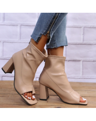 Fashion Open Toe Ankle Boots Women's Thin High Heels Women's Gladiator Sandals Elegant Chelsea Boots Stilettos Pumps