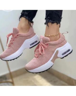 New Fashion Plus Size Casual Simple Platform Wedge Sneakers Lace Up Mesh Breathable Women's Vulcanized Shoes Zapatos Mujer