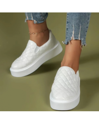 New Ladies Casual Shoes Slipon Round Toe Platform Flats Fashion Solid Color Thick Sole Loafe rs Zapatos Mujer