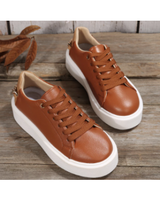 Spring Season Ladies Casual Shoes Leather Lace Up Ladies Mesh Sneakers Platform Women Vulcanized Shoes Zapatos Mujer