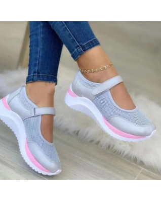 Women's Shoes Wedge Heel Platform Sports Shoes Mesh Breathable Leisure Vulcanized Shoes Women's Hollow Light Walking Shoes